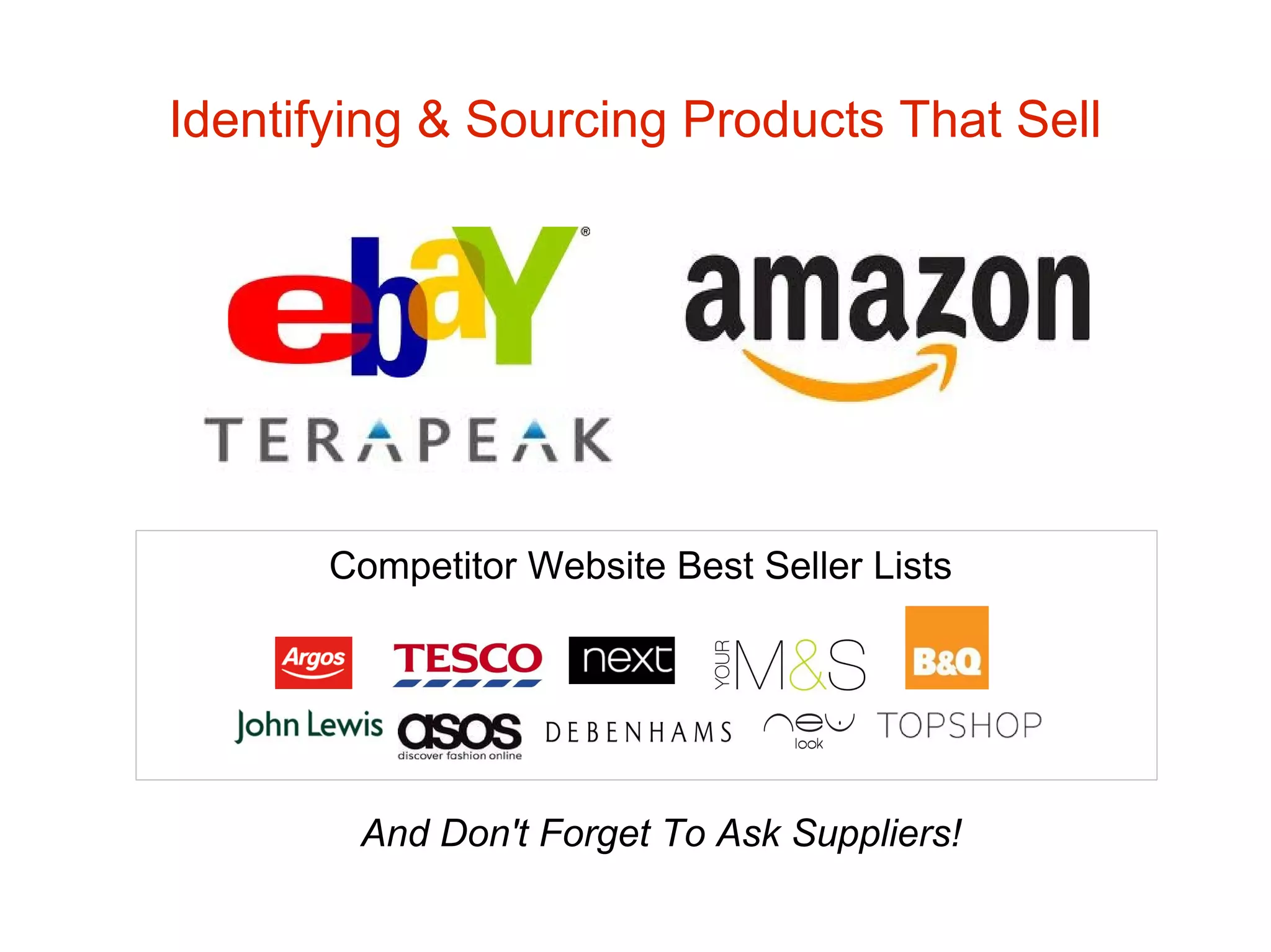 Identifying & Sourcing Products That Sell Competitor Website Best Seller Lists And Don't Forget To Ask Suppliers! 