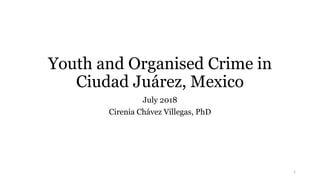 Youth and Organised Crime in
Ciudad Juárez, Mexico
July 2018
Cirenia Chávez Villegas, PhD
1
 