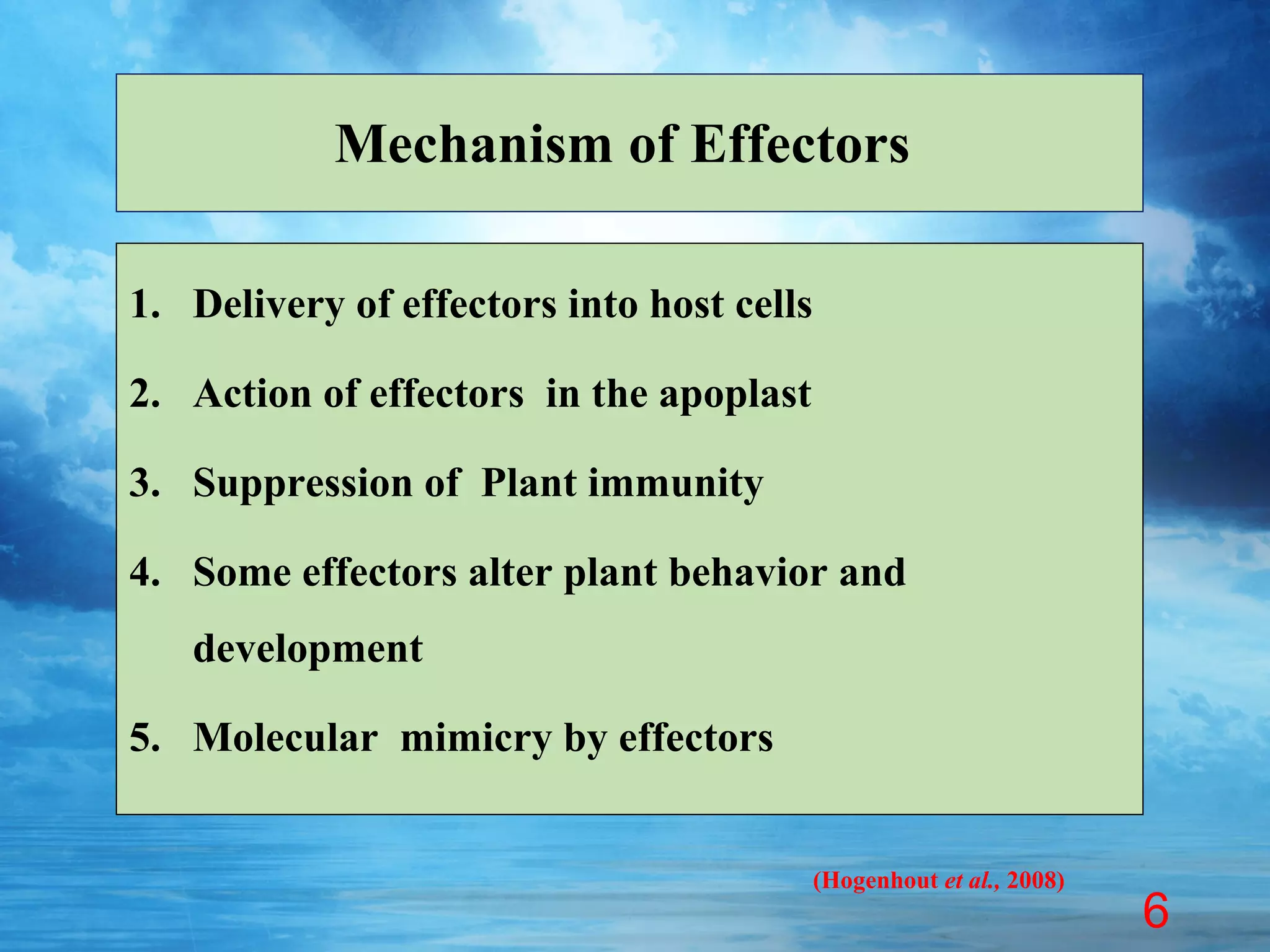 EFFECTOR PROTEINS IN DISEASE DEVELOPMENT AND RESISTANCE | PPT