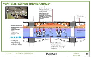 “OPTIMIZE RATHER THEN MAXIMIZE”




 15-11-2011   BIOMIMETIC ARCHITECTURE                VAISALI K
                                        CASESTUDY   B070225AR
                                                                 35
 