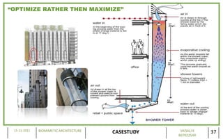 “OPTIMIZE RATHER THEN MAXIMIZE”




 15-11-2011   BIOMIMETIC ARCHITECTURE                VAISALI K
                                        CASESTUDY   B070225AR
                                                                 37
 