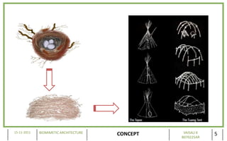 15-11-2011   BIOMIMETIC ARCHITECTURE              VAISALI K
                                       CONCEPT   B070225AR
                                                              5
 
