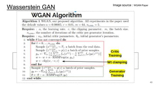 Wasserstein GAN
40
Image source : WGAN Paper
 