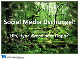 Social Media Dschungel:
  Hip, Hype, Trend oder Flopp?
 