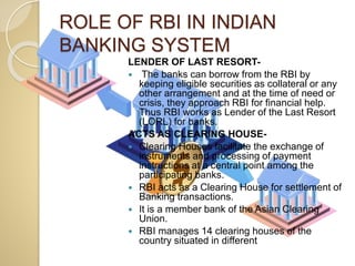 Role Of RBI in Indian Banking System | PPTX