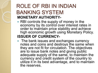 Role Of RBI in Indian Banking System | PPTX