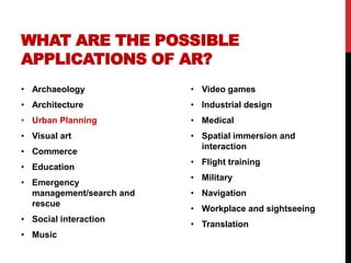 Augmented Reality in Urban Planning | PPTX
