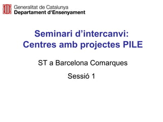 Seminari d’intercanvi:
Centres amb projectes PILE
ST a Barcelona Comarques
Sessió 1

Neus Lorenzo

 