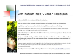Seminarie med Gunnar Folkesson den 17 april.