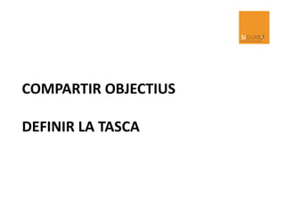 COMPARTIR OBJECTIUS
DEFINIR LA TASCA
 