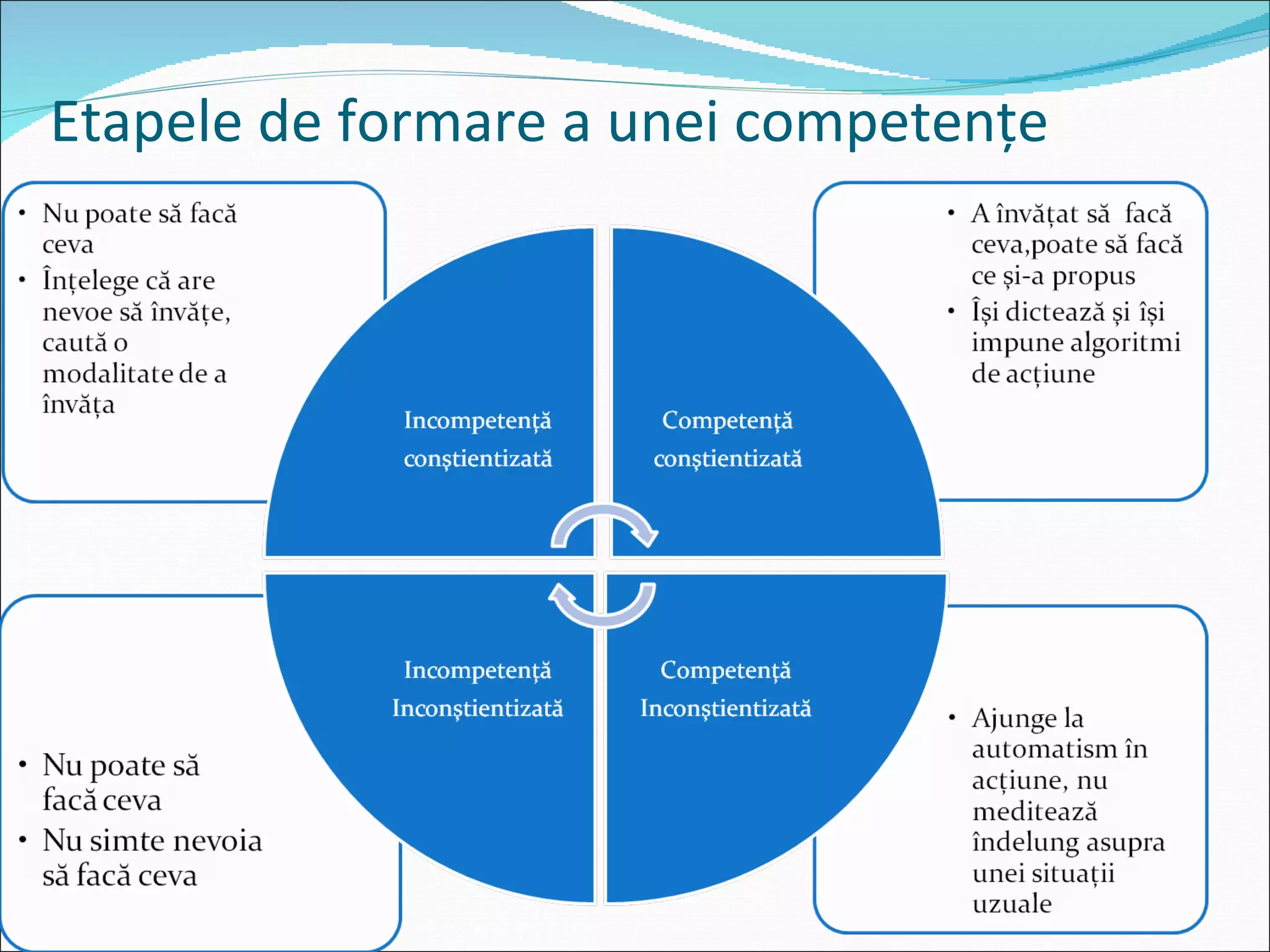 Etapele de formare a unei competenţe 