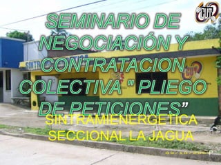 SEMINARIO DE  NEGOCIACIÓN Y CONTRATACION COLECTIVA " PLIEGO DE PETICIONES” SINTRAMIENERGETICA         SECCIONAL LA JAGUA P 