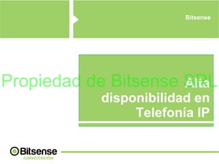 Bitsense 
Propiedad de Bitsense SRL 
Alta 
disponibilidad en 
Telefonía IP 
 