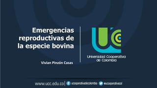 Emergencias
reproductivas de
la especie bovina
Vivian Pinzón Casas
 