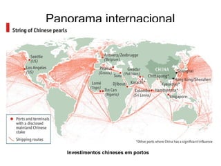Panorama internacional
Investimentos chineses em portos
 