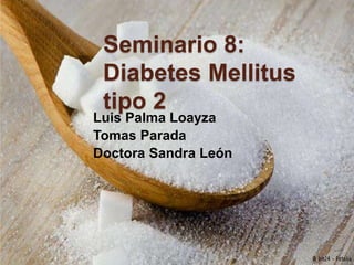 Seminario 8:
Diabetes Mellitus
tipo 2
Luis Palma Loayza
Tomas Parada
Doctora Sandra León
 