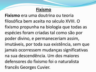 Seminario biologia criacionismo e evolucionismo. | PPTX