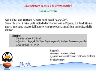 26/11/04 - Linux Day Bergamo
                  Introd uzione: cosa è la crittografia?
                                 Cen...