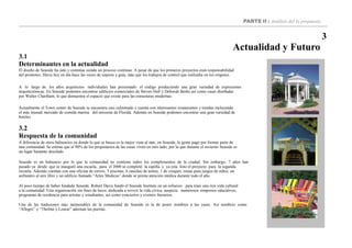 PARTE II : Análisis del la propuesta
3
Actualidad y Futuro
3.1
Determinantes en la actualidad
El diseño de Seaside ha sido y continua siendo un proceso continuo. A pesar de que los primeros proyectos eran responsabilidad
del promotor, Davis hoy en día hace las veces de soporte y guía, más que los trabajos de control que realizaba en los orígenes.
A lo largo de los años arquitectos individuales han presionado el código produciendo una gran variedad de expresiones
arquitectónicas. En Seaside podemos encontrar edificios comerciales de Steven Holl y Deborah Berke así como casas diseñadas
por Walter Chartham, lo que demuestra el espacio que existe para las estructuras modernas.
Actualmente el Town center de Seaside se encuentra casi culminado y cuenta con interesantes restaurantes y tiendas incluyendo
el más inusual mercado de comida marina del noroeste de Florida. Además en Seaside podemos encontrar una gran variedad de
hoteles
3.2
Respuesta de la comunidad
A diferencia de otros balnearios en donde lo que se busca es la mejor vista al mar, en Seaside, la gente pagó por formar parte de
una comunidad. Se estima que el 90% de los propietarios de las casas viven en otro lado, por lo que durante el invierno Seaside es
un lugar bastante desolado
Seaside es un balneario por lo que la comunidad no contiene todos los complementos de la ciudad. Sin embargo, 7 años han
pasado ya desde que se inauguró una escuela, para el 2000 se completó la capilla y ya esta listo el proyecto para la segunda
escuela. Además cuentan con una oficina de correo, 3 piscinas, 6 canchas de tennis, 1 de croquet, zonas para juegos de niños, un
anfiteatro al aire libre y un edificio llamado “Artes Medicas” donde se presta atención médica durante todo el año.
Al poco tiempo de haber fundado Seaside, Robert Davis fundó el Seaside Institute en un esfuerzo para traer una rica vida cultural
a la comunidad. Esta organización sin fines de lucro, dedicada a revivir la vida cívica, auspicia numerosos simposios educativos,
programas de residencia para artistas y estudiantes, así como conciertos y eventos literarios.
Una de las tradiciones más memorables de la comunidad de Seaside es la de poner nombres a las casas. Así nombres como
“Allegro” y “Thelma y Louise” adornan las puertas.
 