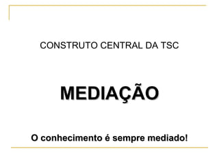 CONSTRUTO CENTRAL DA TSC




     MEDIAÇÃO

O conhecimento é sempre mediado!
 
