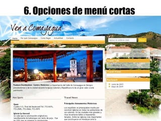 6. Opciones de menú cortas 