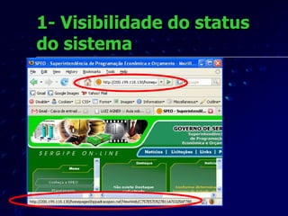 1- Visibilidade do status do sistema 