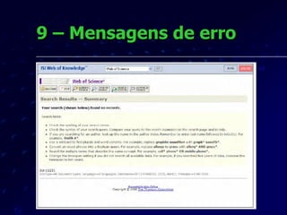 9 – Mensagens de erro 