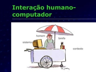 Interação humano-computador sistema contexto tarefa homem 