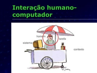 Interação humano-computador sistema contexto tarefa homem 