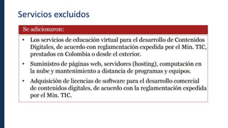 Servicios excluidos
 