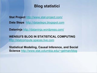 Seminario "Web 2.0 per la Statistica"