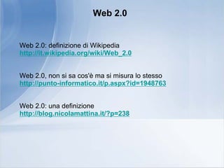 Seminario "Web 2.0 per la Statistica"