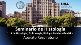 Seminario de Histología
1UA de Histología, Embriología, Biología Celular y Genética
Aparato Respiratorio
 
