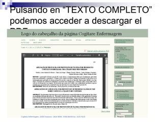 Pulsando en “TEXTO COMPLETO”
podemos acceder a descargar el
PDF
 