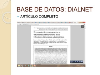 BASE DE DATOS: DIALNET 
 ARTÍCULO COMPLETO 
 