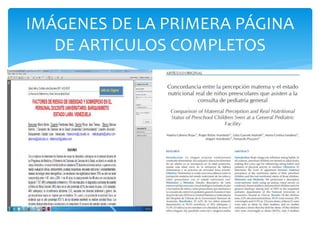IMÁGENES DE LA PRIMERA PÁGINA
DE ARTICULOS COMPLETOS
 