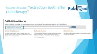 Palabras utilizadas: “extraction tooth after
radiotherapy”
 