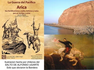 Ilustracion hecha por chilenos del
 SALTO DE ALFONSO UGARTE
   Solo que obviaron la Bandera
 