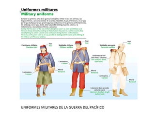 UNIFORMES MILITARES DE LA GUERRA DEL PACÍFICO
 