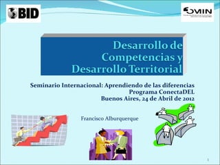 Seminario Internacional: Aprendiendo de las diferencias
                                Programa ConectaDEL
                       Buenos Aires, 24 de Abril de 2012


                 Francisco Alburquerque




                                                           1
 