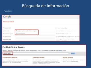 Búsqueda de información
Fuentes:
 