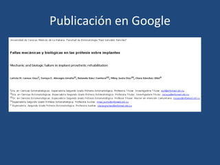 Publicación en Google
 
