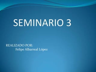 SEMINARIO 3
REALIZADO POR:
     Felipe Albarreal López
 