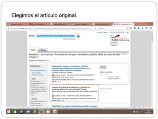Elegimos el artículo original.
 