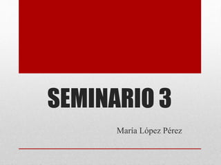 SEMINARIO 3
María López Pérez
 