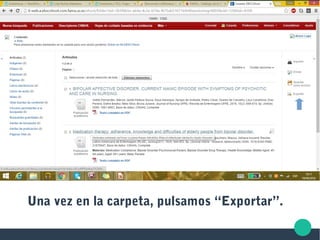 Una vez en la carpeta, pulsamos “Exportar”.
 
