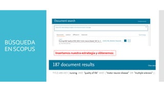 BÚSQUEDA
ENSCOPUS Insertamos nuestra estrategia y obtenemos:
 