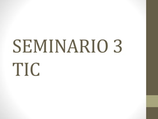 SEMINARIO 3
TIC
 