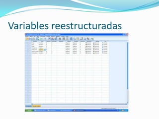 Variables reestructuradas
 