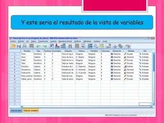 Y este seria el resultado de la vista de variables
 